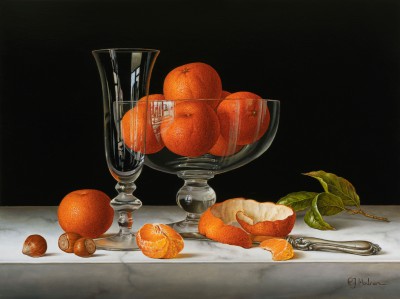 Mandarins in a Glass Bowl